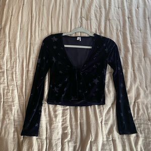 Urban Outfitters Velvet Star Crop Top